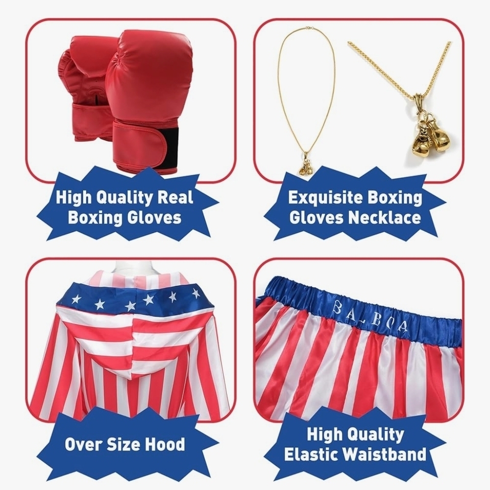 Rocky Red and White Boxing Set with Accesories - Picture 4 of 16